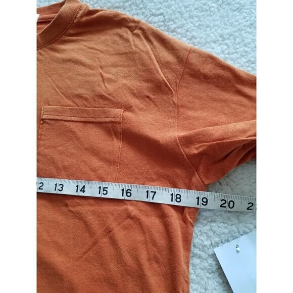 BP. Crop Washed Pocket T-Shirt Rust Amber Short Sleeve Crew Neck  Women's Sz XS - Picture 5 of 7
